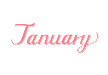「1月（January）」のカリグラフィー文字