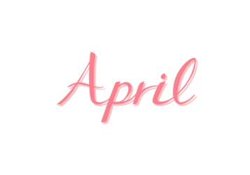 「4月（April）」のカリグラフィー文字