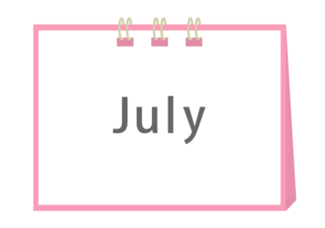 「7月（July）」のカレンダー型文字