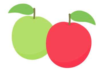赤リンゴ（林檎）と青リンゴ（林檎）