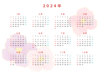 2024年カレンダー（横）