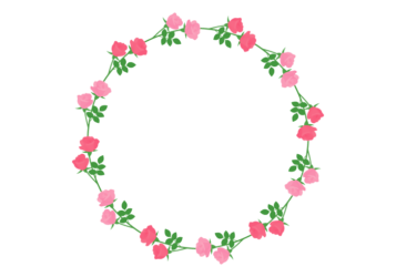 バラ（薔薇柄）の円形フレーム