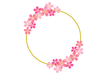 サクラ（桜柄）の円形フレーム