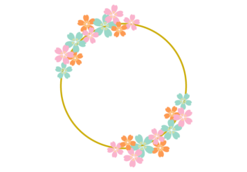 サクラ（桜柄）の円形フレーム