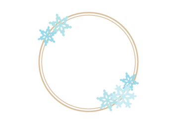 冬の円形フレーム（雪の結晶）