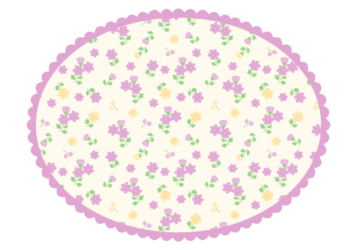 楕円形枠（花模様）～かわいい無料のフリーイラスト素材