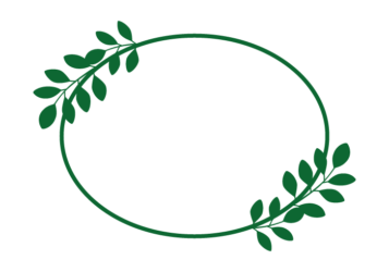葉の円形フレーム（深緑色）