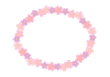 サクラ（桜柄）の楕円形フレーム