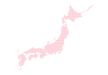 日本地図（ギンガムチェック柄）