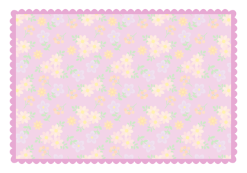 長方形フレーム（紫色の小花柄）
