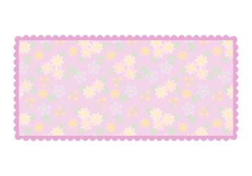 長方形フレーム（紫色の小花柄）