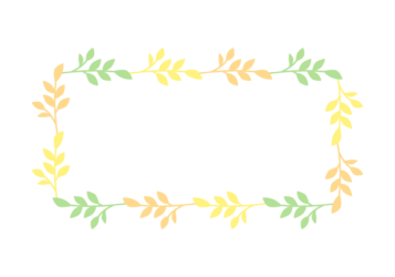 葉っぱの長方形フレーム