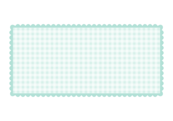 長方形フレーム（水色のギンガムチェック模様）