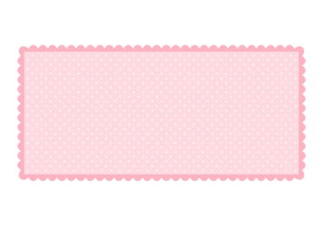 長方形フレーム（ピンク色の水玉模様）