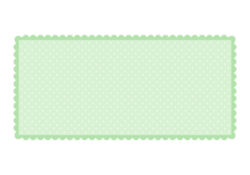 長方形フレーム（黄緑色の水玉模様）