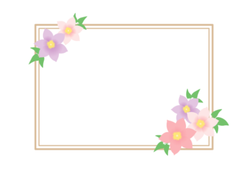 夏の花の長方形フレーム（クレマチス）