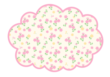 雲形フレーム（ピンク色の小花柄）