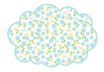 雲形フレーム（水色の小花柄）