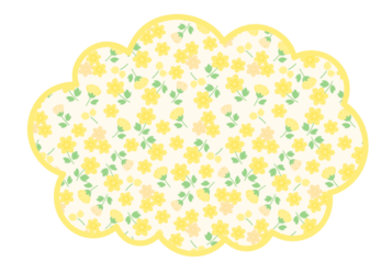 雲形フレーム（黄色の小花柄）