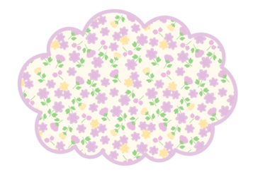 雲形フレーム（ラベンダー色の小花柄）