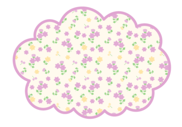 雲形フレーム（紫色の小花柄）