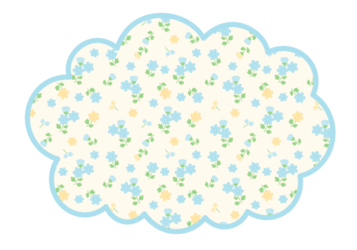 雲形フレーム（水色の小花柄）