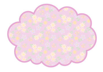 雲形フレーム（ラベンダー色の小花柄）