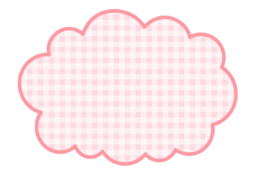雲形フレーム（ピンク色のギンガムチェック模様）