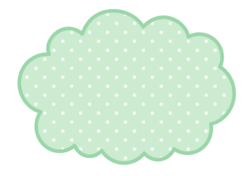 雲形フレーム（黄緑色の水玉模様）