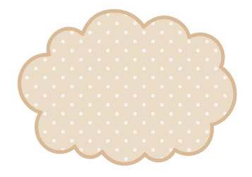 雲形フレーム（ベージュ色の水玉模様）