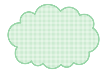 雲形フレーム（黄緑色のギンガムチェック模様）