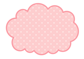 雲形フレーム（ピンク色の水玉模様）