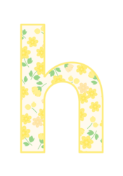 アルファベット「h」