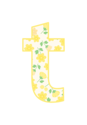 アルファベット「t」