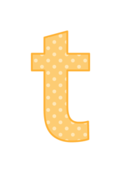 アルファベット「t」