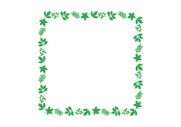 葉と実の正方形フレーム