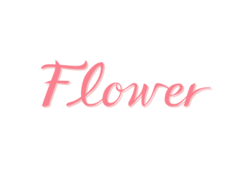「Flower」のカリグラフィー文字