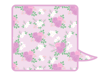 正方形吹き出しフレーム（花模様：薔薇柄）