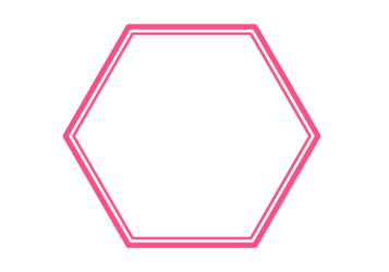 六角形フレーム（二重線枠）