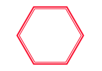 六角形フレーム（二重線枠）
