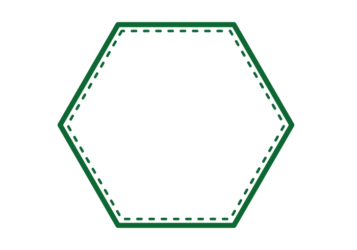 六角形フレーム（ステッチライン）