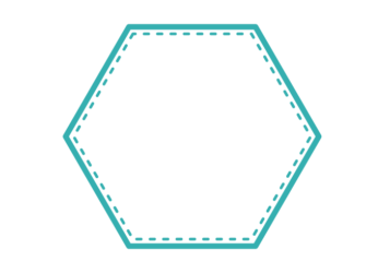 六角形フレーム（ステッチライン）
