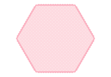 六角形フレーム（水玉模様）