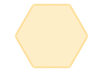 六角形フレーム（水玉模様）