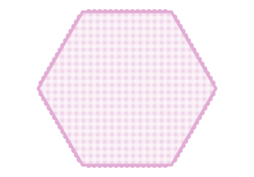 六角形フレーム（ギンガムチェック模様）