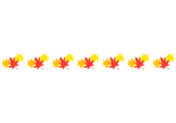 秋の飾り罫線（紅葉のカエデ）