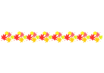 秋の飾り罫線（カエデ）