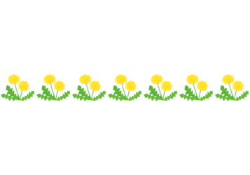 春の飾り罫線（タンポポの花）