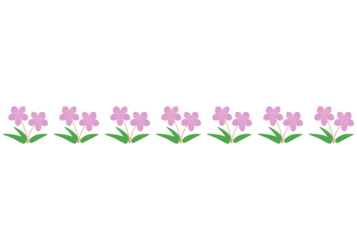 春の飾り罫線（スミレの花）
