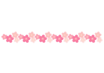 冬の飾り罫線（ウメの花）
